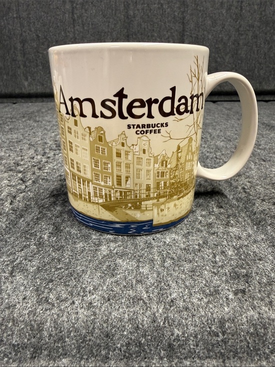 Starbucks Other - Starbucks Amsterdam Ceramic Mug - White, Gold and Blue